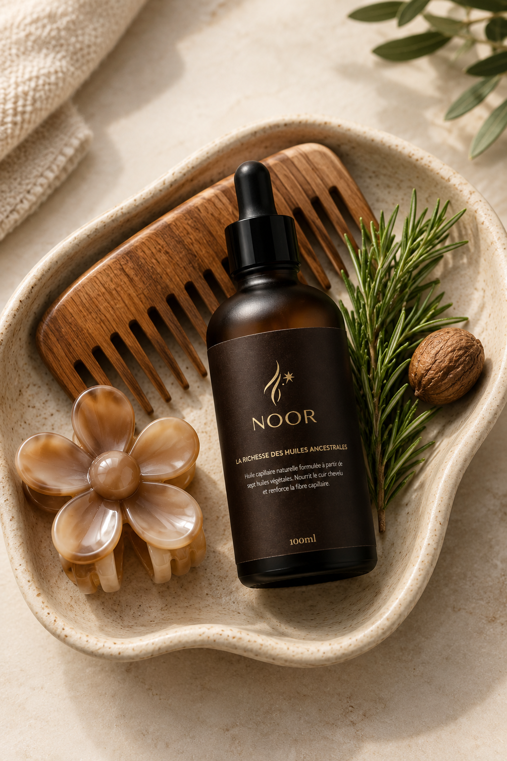 NOOR – Huile Capillaire Ancestrale aux 7 Huiles Naturelles – 100 ml